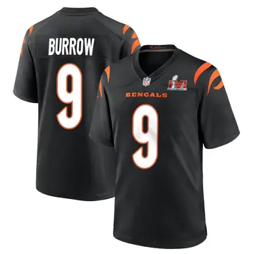 Nike Joe Burrow Men's Game Cincinnati Bengals Black Team Color Super Bowl LVI Bound Jersey