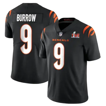 Nike Joe Burrow Men's Limited Cincinnati Bengals Black Team Color Vapor Untouchable Super Bowl LVI Bound Jersey