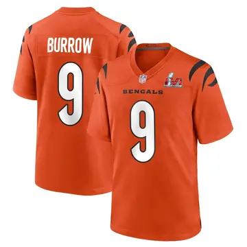 Nike Joe Burrow Youth Game Cincinnati Bengals Orange Super Bowl LVI Bound Jersey