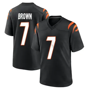 Nike Jon Brown Men's Game Cincinnati Bengals Black Team Color Jersey