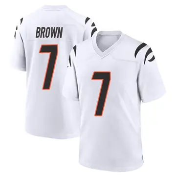 Nike Jon Brown Men's Game Cincinnati Bengals White Jersey