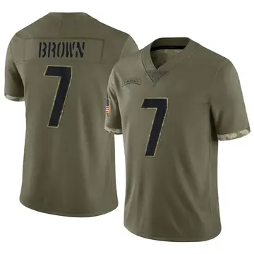 Nike Jon Brown Men's Limited Cincinnati Bengals Olive 2022 Salute To Service Jersey