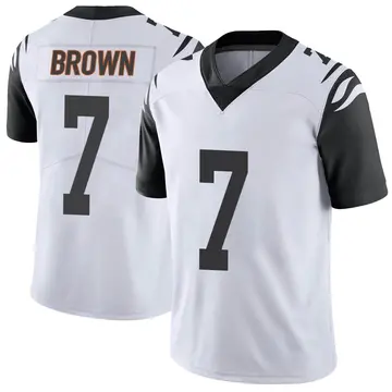 Nike Jon Brown Men's Limited Cincinnati Bengals White Color Rush Vapor Untouchable Jersey