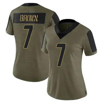 Nike Jon Brown Women's Limited Cincinnati Bengals Olive 2021 Salute To Service Jersey