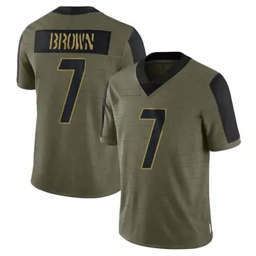 Nike Jon Brown Youth Limited Cincinnati Bengals Olive 2021 Salute To Service Jersey