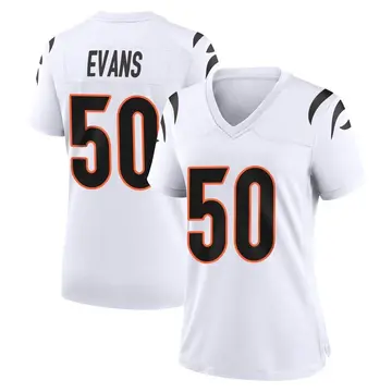 Nike Jordan Evans Women's Game Cincinnati Bengals White Jersey
