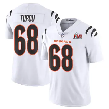 Nike Josh Tupou Men's Limited Cincinnati Bengals White Vapor Untouchable Super Bowl LVI Bound Jersey