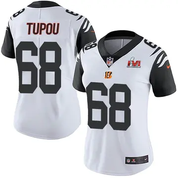 Nike Josh Tupou Women's Limited Cincinnati Bengals White Color Rush Vapor Untouchable Super Bowl LVI Bound Jersey