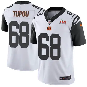 Nike Josh Tupou Youth Limited Cincinnati Bengals White Color Rush Vapor Untouchable Super Bowl LVI Bound Jersey