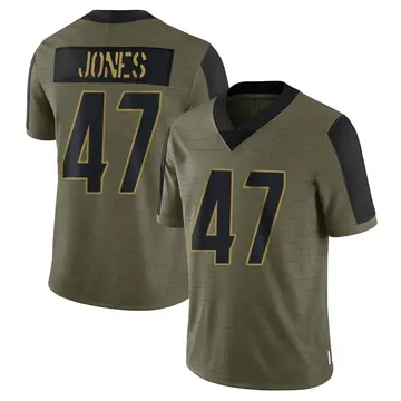 Nike Keandre Jones Men's Limited Cincinnati Bengals Olive 2021 Salute To Service Jersey
