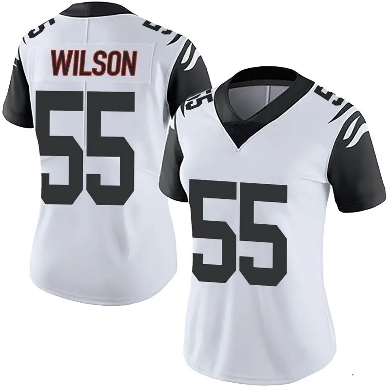 Nike Logan Wilson Women's Limited Cincinnati Bengals White Color Rush Vapor Untouchable Jersey