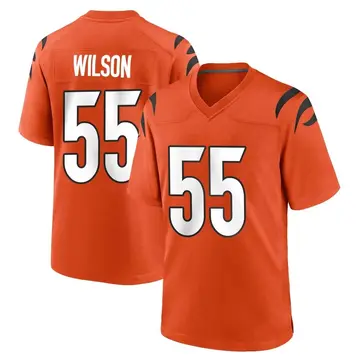 Nike Logan Wilson Youth Game Cincinnati Bengals Orange Jersey