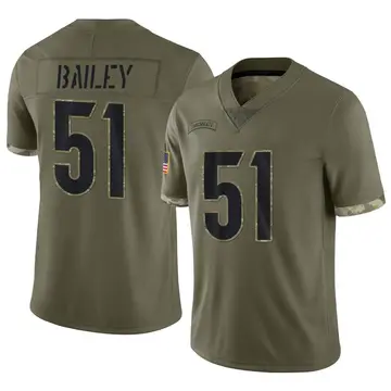 Nike Markus Bailey Men's Limited Cincinnati Bengals Olive 2022 Salute To Service Jersey