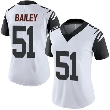 Nike Markus Bailey Women's Limited Cincinnati Bengals White Color Rush Vapor Untouchable Jersey