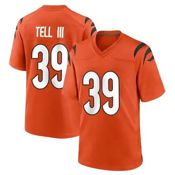 Nike Marvell Tell III Men's Game Cincinnati Bengals Orange Jersey