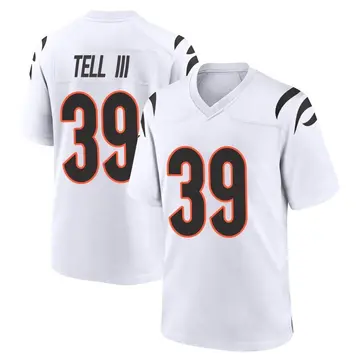 Nike Marvell Tell III Men's Game Cincinnati Bengals White Jersey