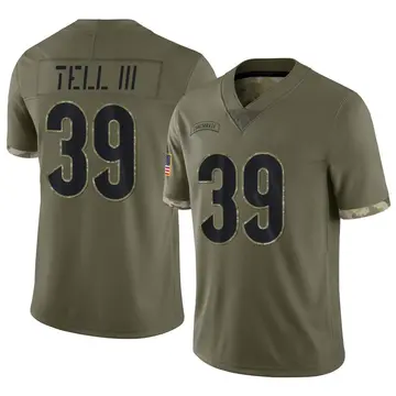 Nike Marvell Tell III Youth Limited Cincinnati Bengals Olive 2022 Salute To Service Jersey