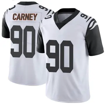 Nike Owen Carney Men's Limited Cincinnati Bengals White Color Rush Vapor Untouchable Jersey