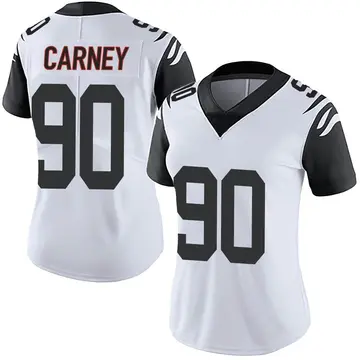 Nike Owen Carney Women's Limited Cincinnati Bengals White Color Rush Vapor Untouchable Jersey