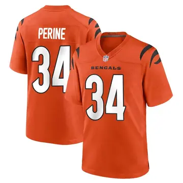Nike Samaje Perine Men's Game Cincinnati Bengals Orange Jersey