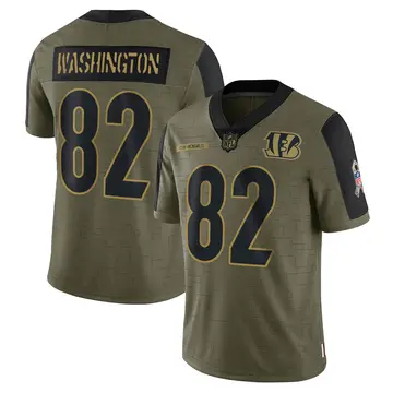 Nike Scotty Washington Youth Limited Cincinnati Bengals Olive 2021 Salute To Service Jersey