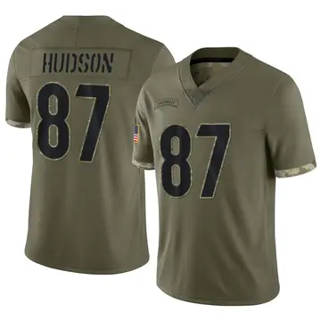 Nike Tanner Hudson Youth Limited Cincinnati Bengals Olive 2022 Salute To Service Jersey