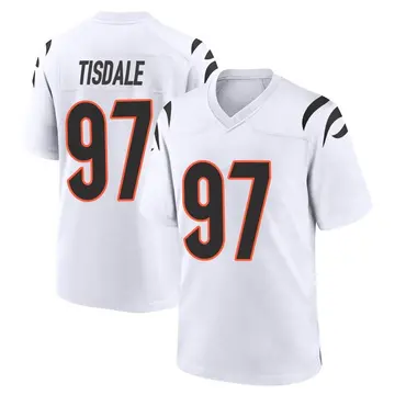 Nike Tariqious Tisdale Men's Game Cincinnati Bengals White Jersey