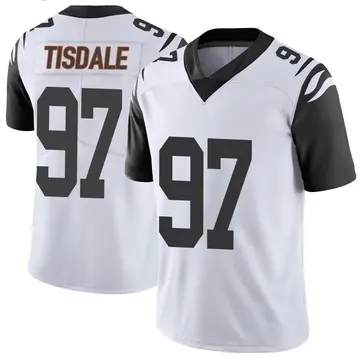 Nike Tariqious Tisdale Men's Limited Cincinnati Bengals White Color Rush Vapor Untouchable Jersey