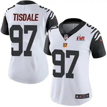 Nike Tariqious Tisdale Women's Limited Cincinnati Bengals White Color Rush Vapor Untouchable Super Bowl LVI Bound Jersey