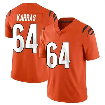 Nike Ted Karras Men's Limited Cincinnati Bengals Orange Vapor Untouchable Jersey