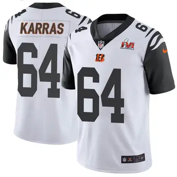 Nike Ted Karras Men's Limited Cincinnati Bengals White Color Rush Vapor Untouchable Super Bowl LVI Bound Jersey