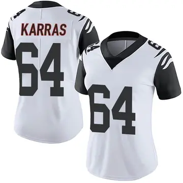 Nike Ted Karras Women's Limited Cincinnati Bengals White Color Rush Vapor Untouchable Jersey