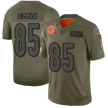 Nike Tee Higgins Men's Limited Cincinnati Bengals Camo 2019 Salute to Service Jersey