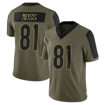 Nike Thaddeus Moss Men's Limited Cincinnati Bengals Olive 2021 Salute To Service Jersey