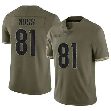 Nike Thaddeus Moss Men's Limited Cincinnati Bengals Olive 2022 Salute To Service Jersey
