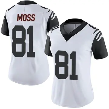 Nike Thaddeus Moss Women's Limited Cincinnati Bengals White Color Rush Vapor Untouchable Jersey