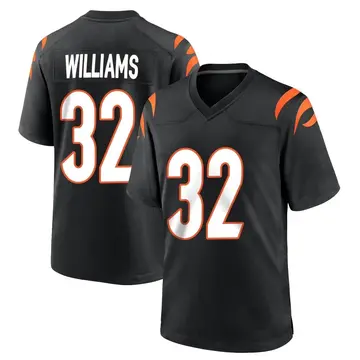 Nike Trayveon Williams Men's Game Cincinnati Bengals Black Team Color Jersey