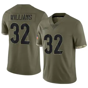 Nike Trayveon Williams Men's Limited Cincinnati Bengals Olive 2022 Salute To Service Jersey