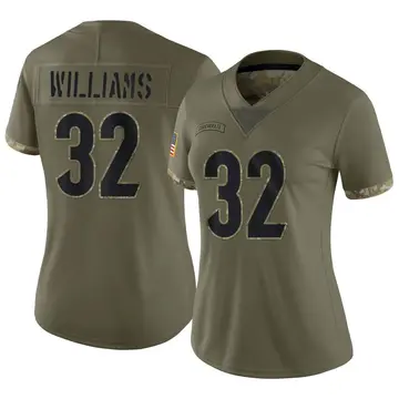 Nike Trayveon Williams Women's Limited Cincinnati Bengals Olive 2022 Salute To Service Jersey