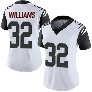 Nike Trayveon Williams Women's Limited Cincinnati Bengals White Color Rush Vapor Untouchable Jersey
