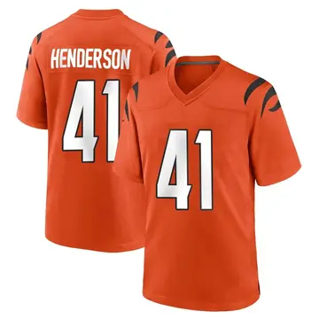 Nike Trayvon Henderson Men's Game Cincinnati Bengals Orange Jersey