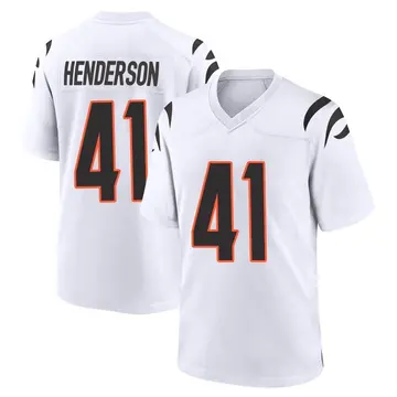 Nike Trayvon Henderson Men's Game Cincinnati Bengals White Jersey