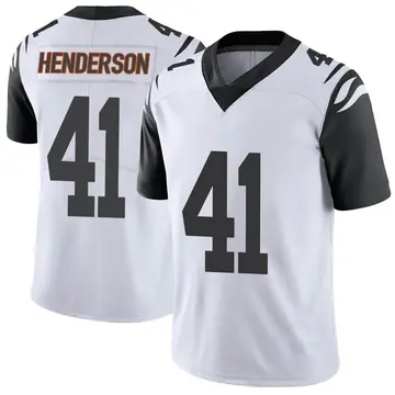 Nike Trayvon Henderson Men's Limited Cincinnati Bengals White Color Rush Vapor Untouchable Jersey