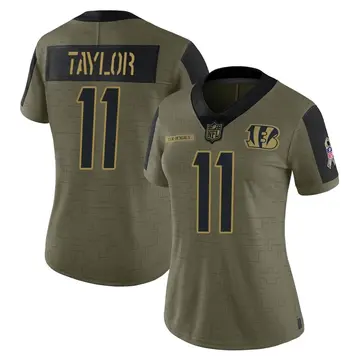 Nike Trent Taylor Women's Limited Cincinnati Bengals Olive 2021 Salute To Service Jersey