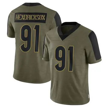 Nike Trey Hendrickson Men's Limited Cincinnati Bengals Olive 2021 Salute To Service Jersey