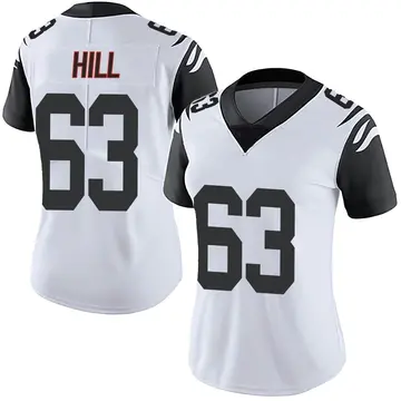 Nike Trey Hill Women's Limited Cincinnati Bengals White Color Rush Vapor Untouchable Jersey