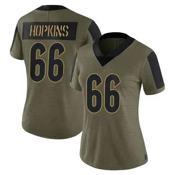 Nike Trey Hopkins Women's Limited Cincinnati Bengals Olive 2021 Salute To Service Jersey