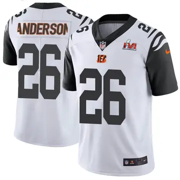 Nike Tycen Anderson Men's Limited Cincinnati Bengals White Color Rush Vapor Untouchable Super Bowl LVI Bound Jersey