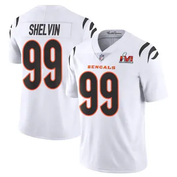 Nike Tyler Shelvin Men's Limited Cincinnati Bengals White Vapor Untouchable Super Bowl LVI Bound Jersey
