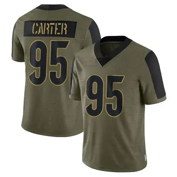 Nike Zach Carter Youth Limited Cincinnati Bengals Olive 2021 Salute To Service Jersey